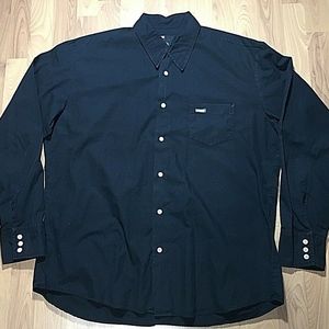Diesel black long sleeve button front shirt